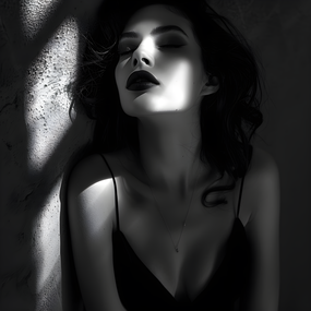 欧美黑白光影艺术美女摄影图片